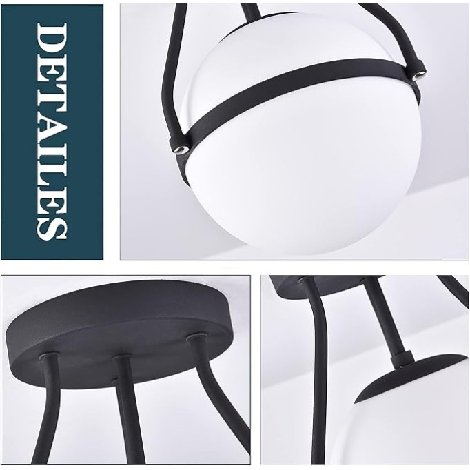 Black Mid Century Modern Ceiling Light Clear Globe Semi Flush Mount Ceiling Light Clear Glass Black Chandeliers＆Globe Ceiling Light Fixture with Milk Glass Shade Matte Black Finish Hallway