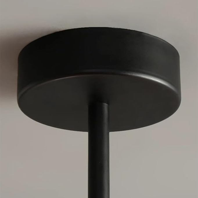 Modern Sputnik Chandelier, Black and Gold Semi Flush Mount Ceiling Light Fixture with Tube Glass Shade, Rotatable Mid Century Metal Ceiling Chandeliers for Bedroom Living Room Kitchen
