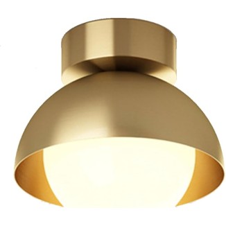 Close To Ceiling Lights White Glass Globe Ceiling Light Mid Century Brass Ceiling Lamp Semi Flush Mount Close to Ceiling Lighting Fixture Compatible with Cloakroom Study Staircase Aisle Corridor Balco