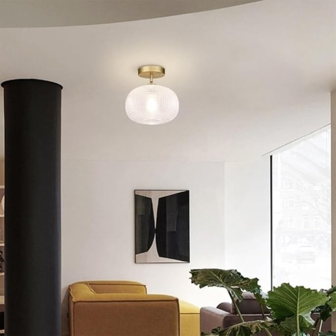 Mid Century Home Hallway Ceiling Light Globe Glass Close to Ceiling Lamp Semi Flush Mount Ceiling Lights,chandalier