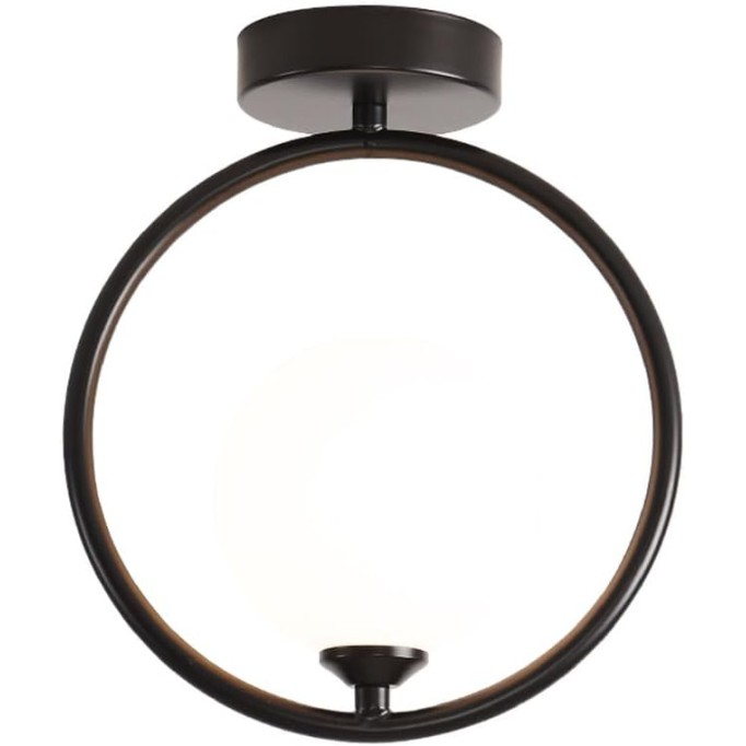 Mid Century Modern Gold Hallway Ceiling Light Fixture, Glass Semi Flush Mount Ceiling Light, Farmhouse Glass Kitchen Ceiling Light, Globe Bedroom Ceiling Lamp