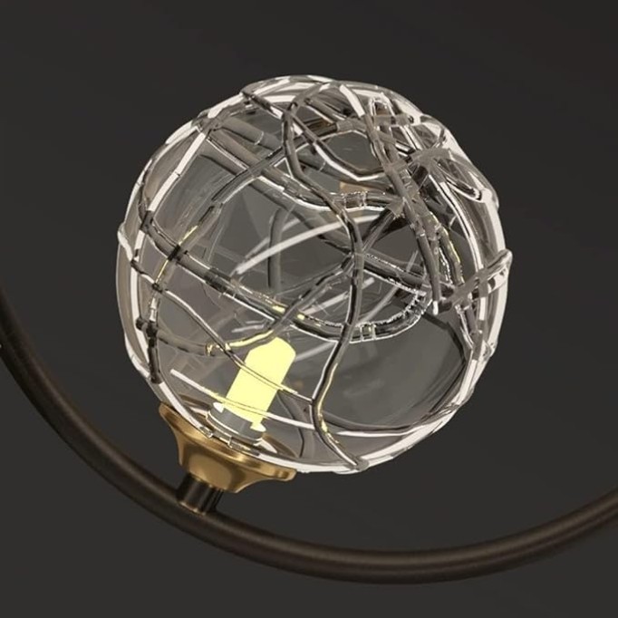 2-Lights Nordic Glass Hallway Ceiling Light Modern Minimalist Black Ring Kitchen Ceiling Lamp Fixture Mid Century Creativity Brushed Copper Finish Bedroom Chandelier for Living Room Aisle(Dark)