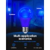 Blue Light Bulbs, A19 9W (60W Equivalent) Christmas Blue Colored Light Bulb Outdoor, E26 Base