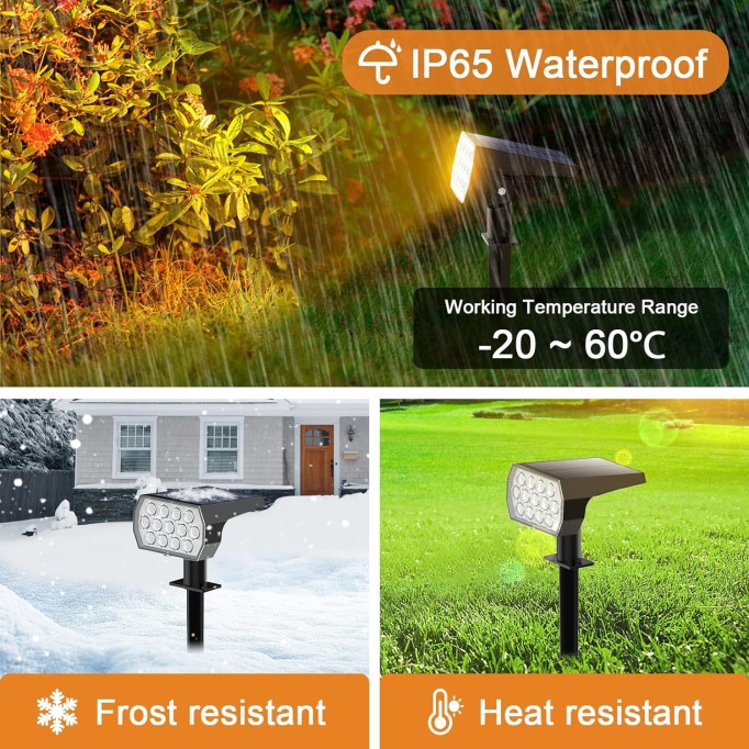 Solar Spot Lights Outdoor Color Changing,[7 Modes/6 Pack] Christmas IP65 Waterproof Landscape Spotlights, Dusk to Dawn Solar Powered Security Light for Patio Gate Walkway Pool Garden Yard Driveway