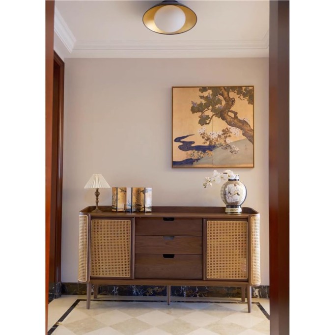 Semi Flush Mount Ceiling Light Fixture American Retro Close to Ceiling Lamps White Round Glass Lampshade Led Light E26/E27 Indoor Single Head Study Bedroom Dining Room Lighting